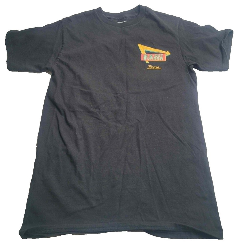 In and Out Burger Black Short Sleeve T-Shirt Adult Small‎ 100% Cotton